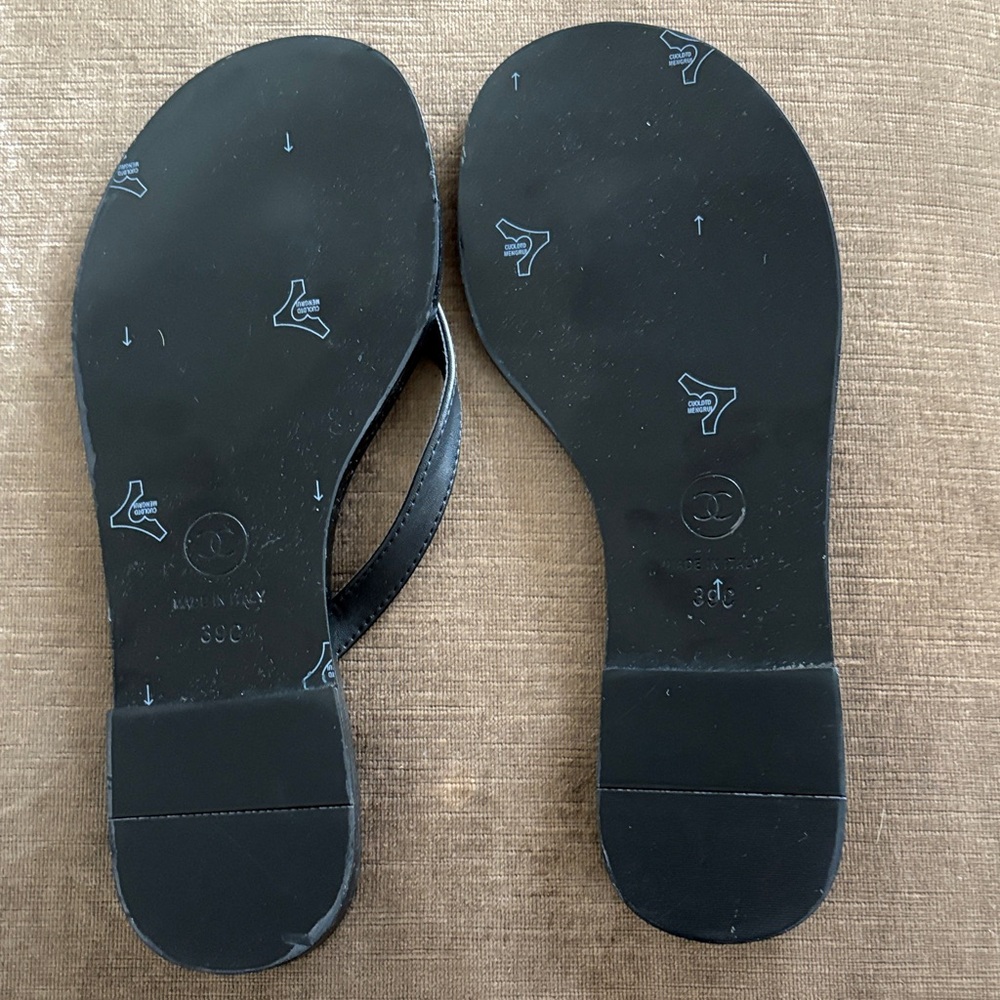 CC Black Sandals with Gold Accents - Picture 5 of 5